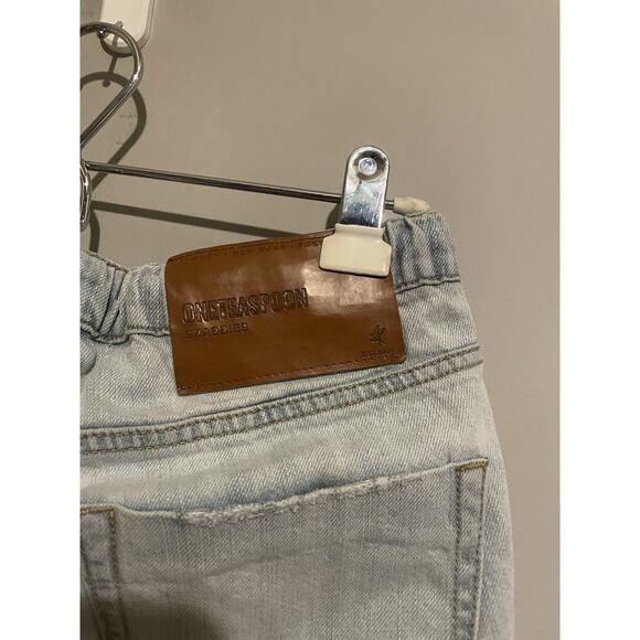 One Teaspoon Jeans Womens XS Shabbies Drawstring Boyfriend Distressed Light Wash - Picture 6 of 10